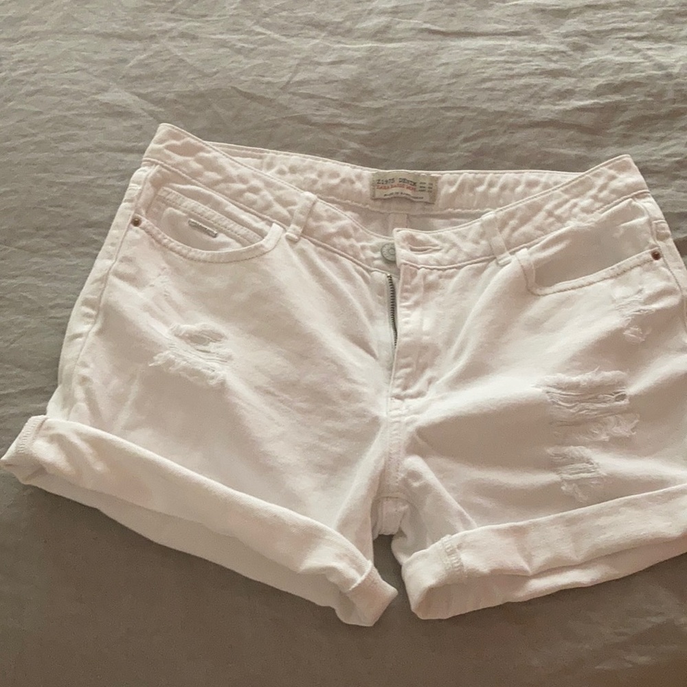 ZARA white shorts.  So cute